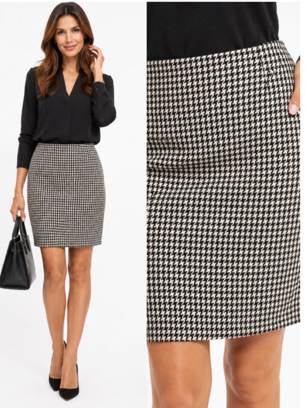 Melanie Lyne white and black pencil skirt size large